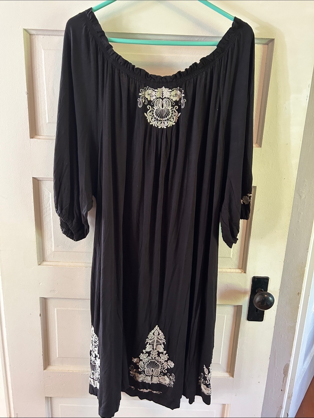 Johnny Was JWLA Black Embroidered Boho Tunic Dress Sz 2X - Picture 6 of 6